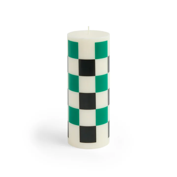 HAY - Column Kerze M, off-white / green / black check