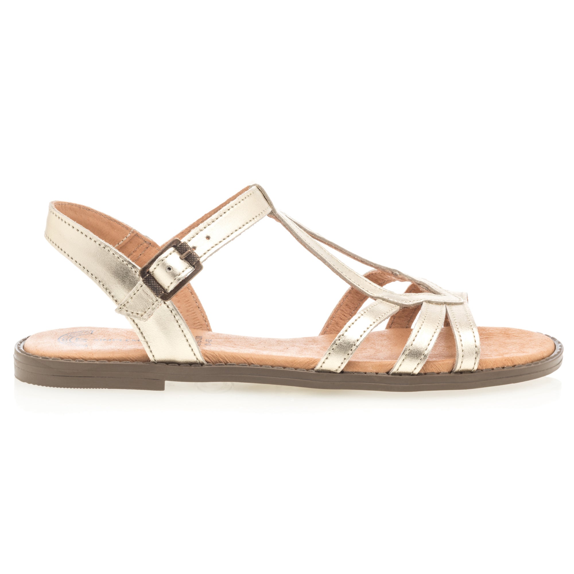 Nu-pieds Femme en cuir or