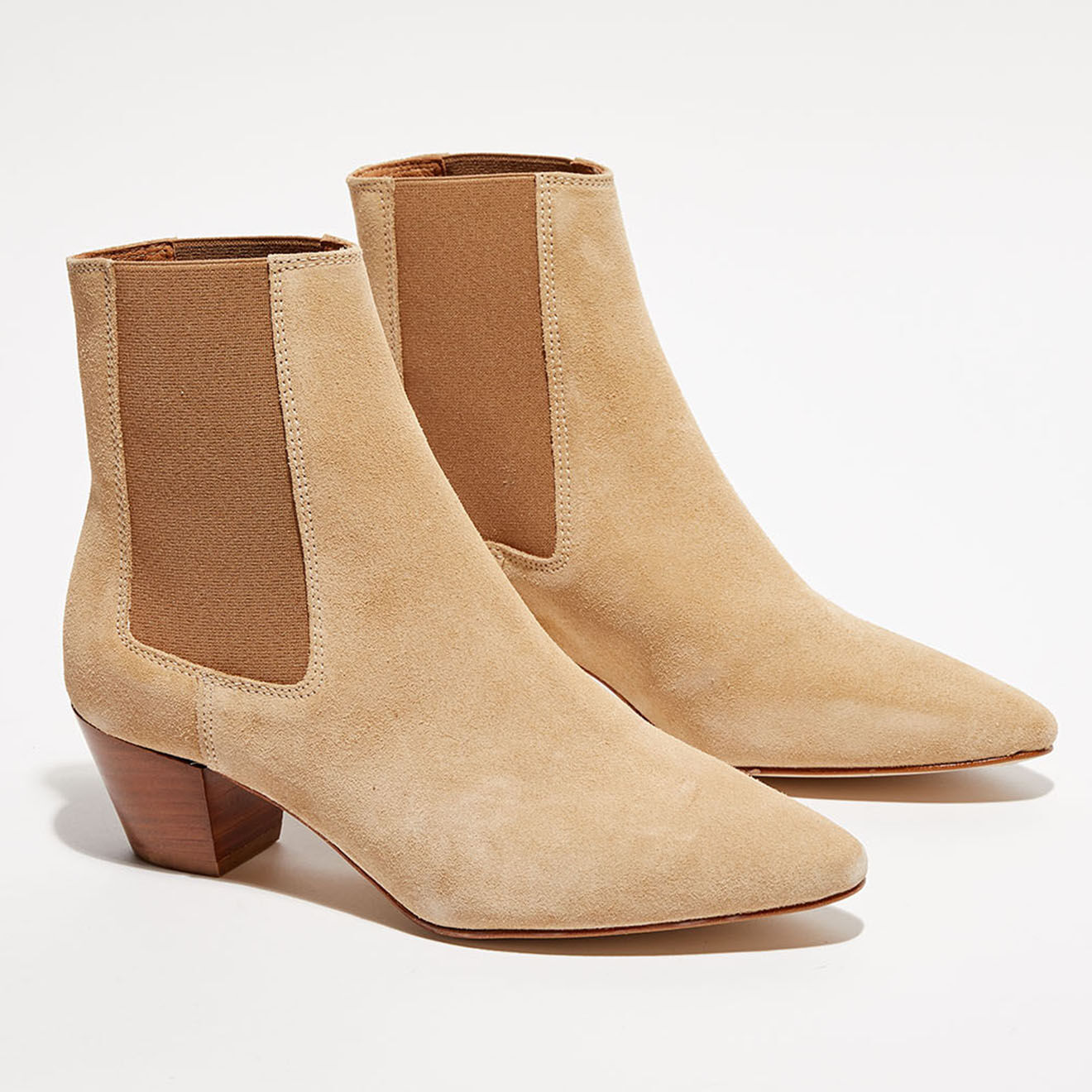 Anaki Chelsea Boots en Velours de Cuir Marina sable
