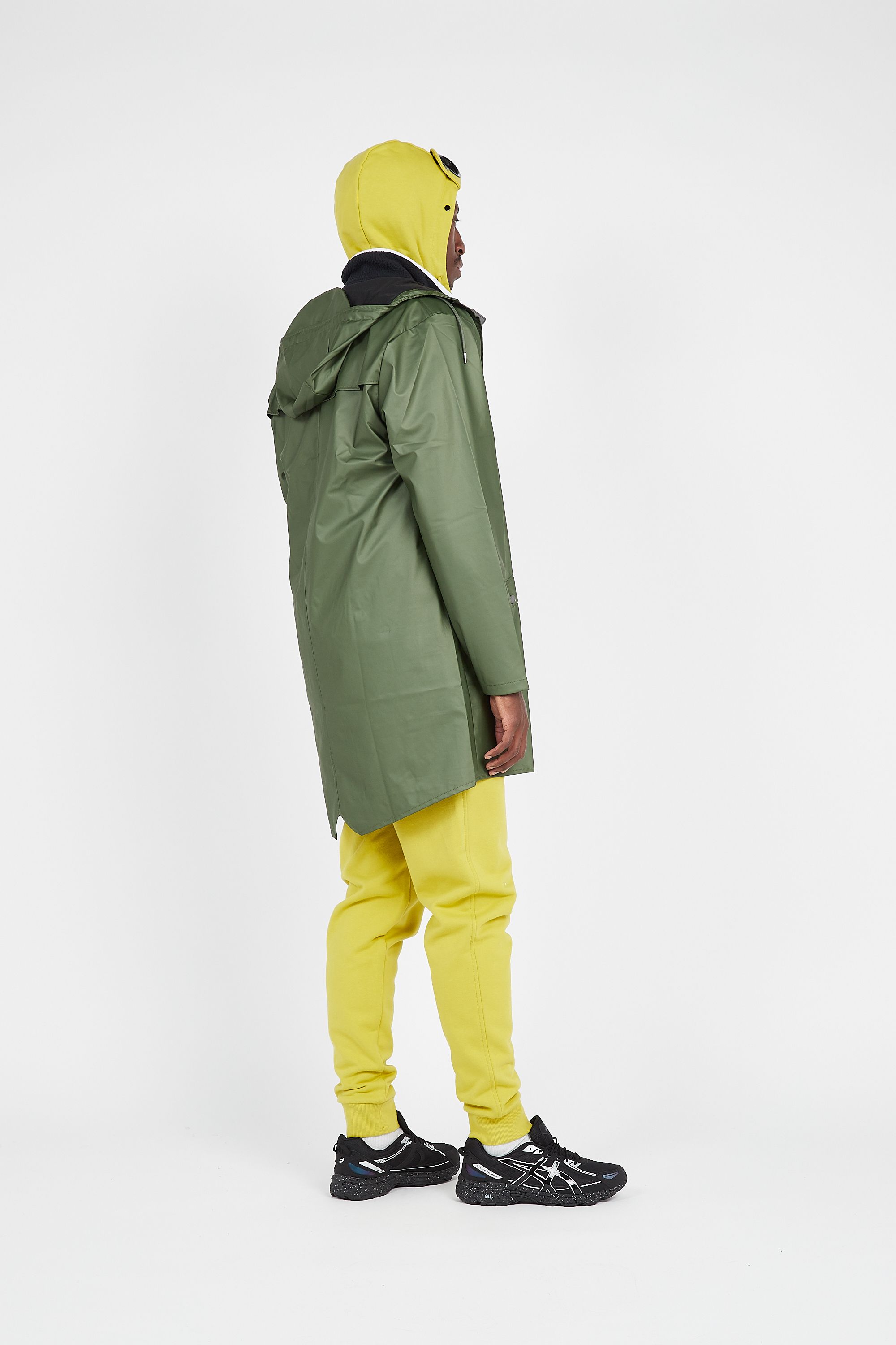 RAINS Coupe-vent imperméable long à capuche  Long Vert