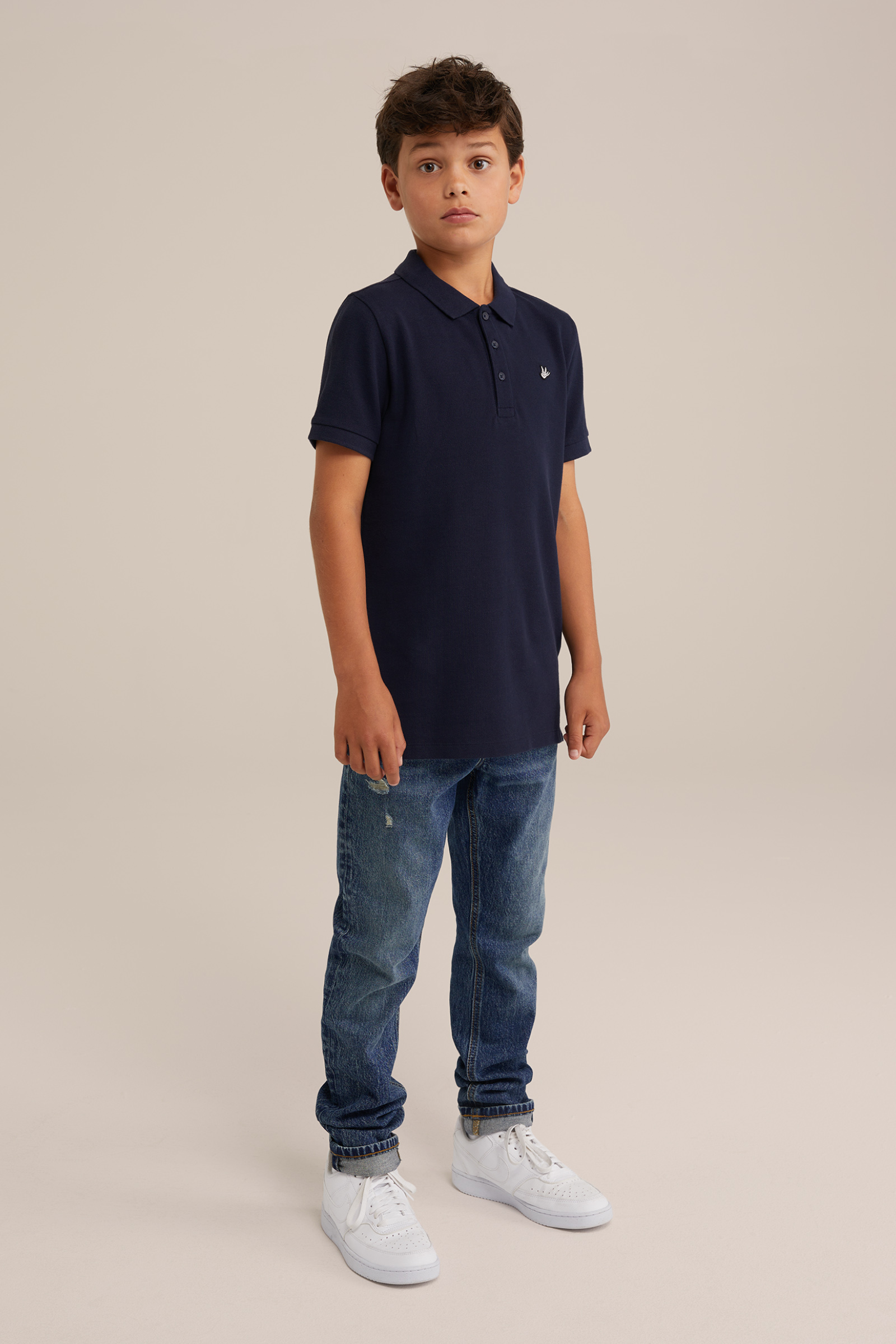 Jongens polo WE Fashion Donkerblauw