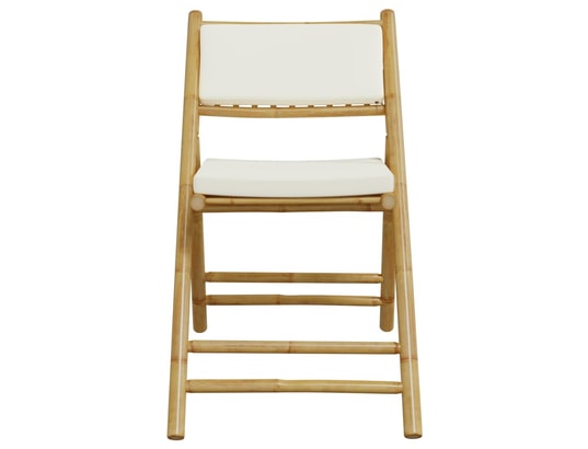 VIDAXL - Chaise pliante Chaises de bistro pliantes lot de 2 et coussins blanc crème