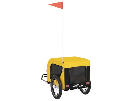 VIDAXL - Remorque de vélo pour chien jaune et noir tissu oxford et fe...