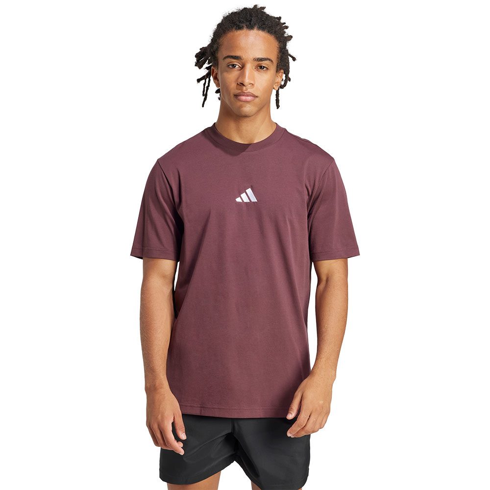adidas Essentials Small Logo Single Jersey T-Shirt Herren aurora ruby