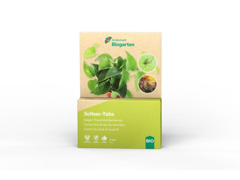Andermatt Biogarten Pflanzenschutz BIO Solbac Tabs, 9 Stück Gegen Trauermückenlarven