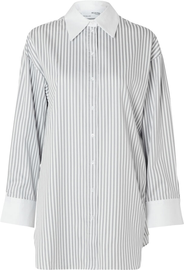 Selected Femme SLFMILO-ICONIC LS STRIPED SHIRT EX Bright white/sleet