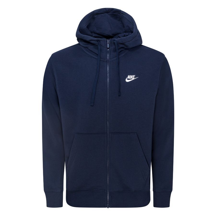 Nike Sweat à Capuche NSW Club - Bleu Marine/Blanc
