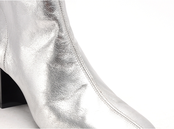Fricote boots bottine talons femme 39532 metal argent