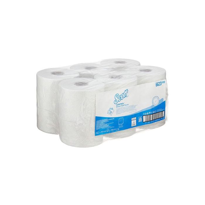 Scott 6623 6st Control Handdoekenrol Slimroll 1-Laags Wit (6623)