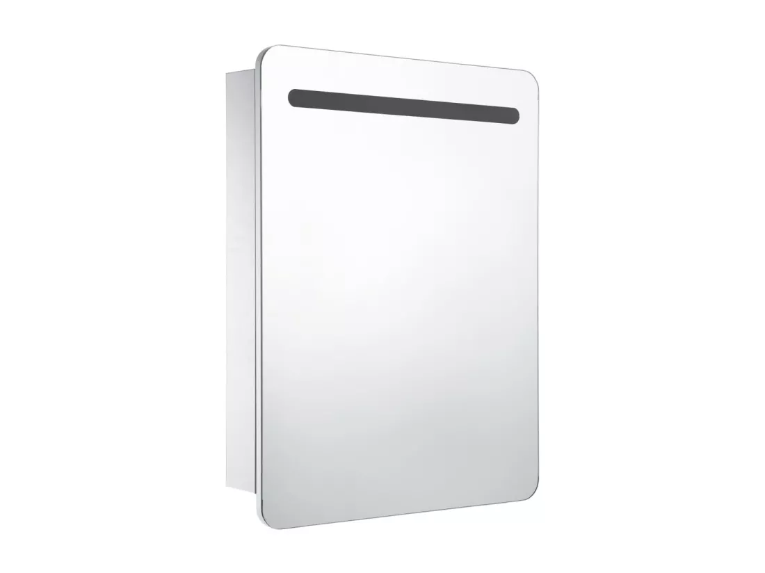 Armoire de salle de bain à miroir LED 60x11x80 cm