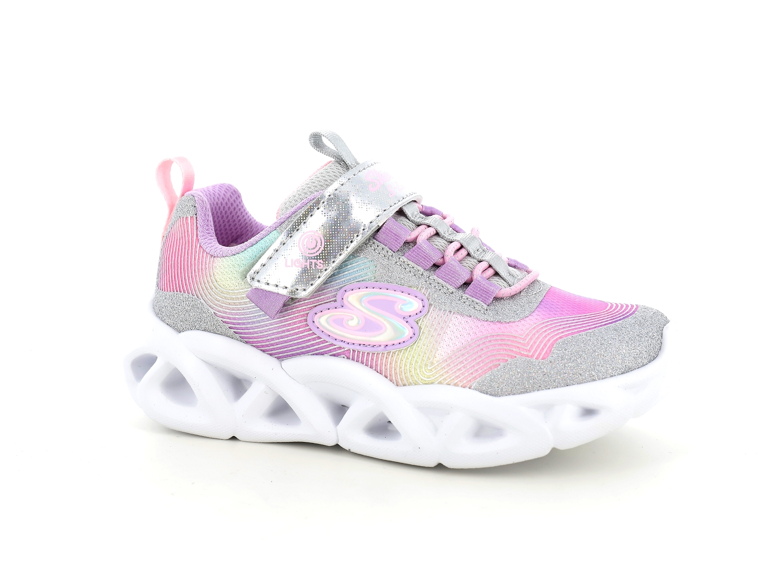 Skechers-TWISTY BRIGHTS 2 0 Matières combinées Argent-Rose