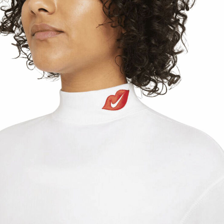 Nike sportswear mock long sleeve t-shirt White