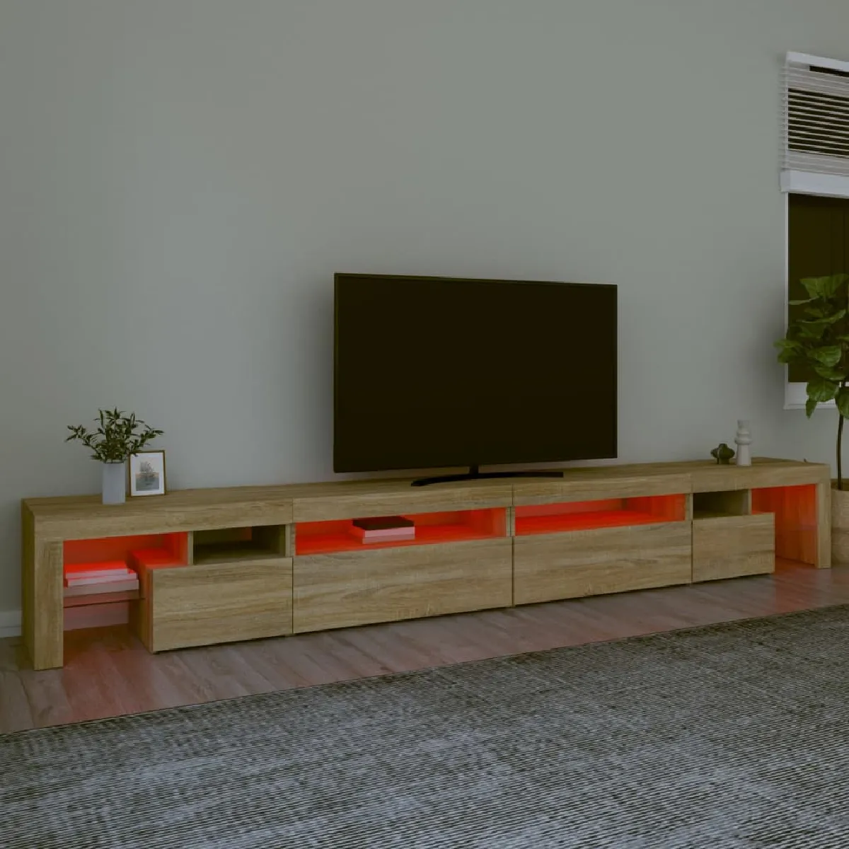 vidaXL - Meuble TV LED Chêne sonoma