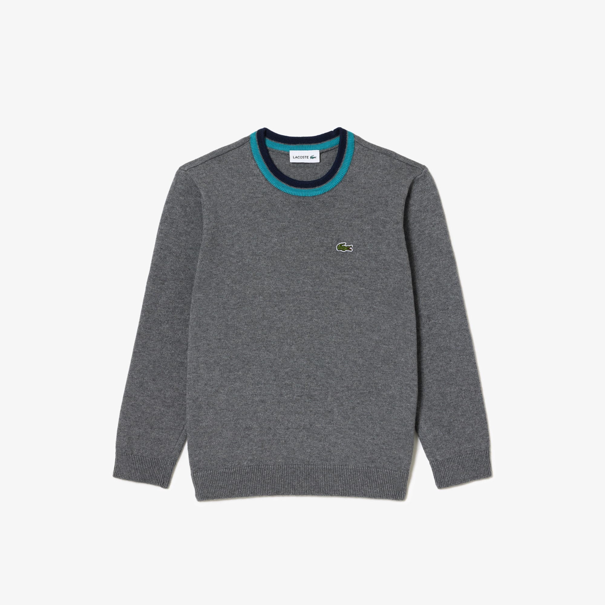 Pull en jersey de coton et laine mérinos Pullovers & Sweatshirts - Gris - Lacoste - Enfant