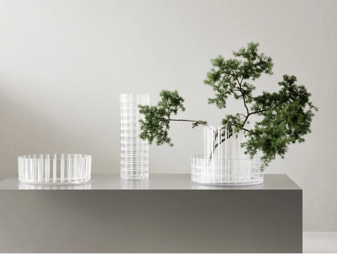 Orrefors Cut In Number Vase
