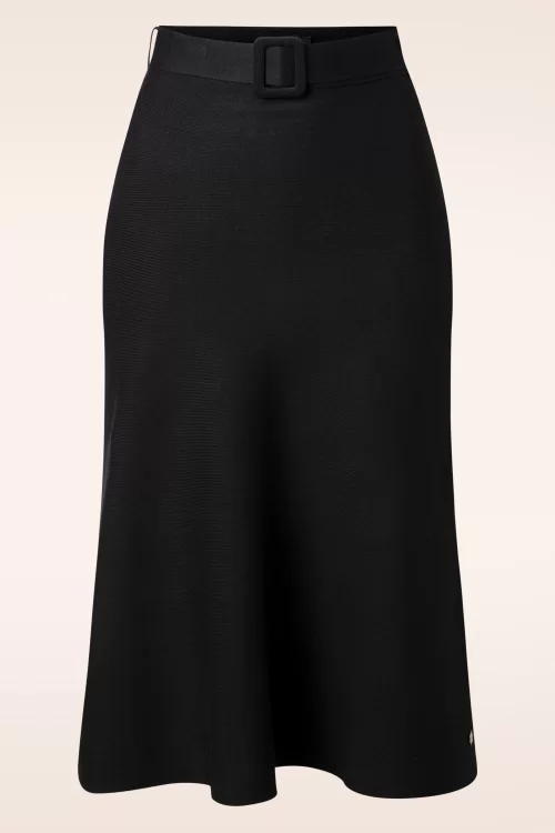 Smashed Lemon Jessie gebreide midi rok in zwart