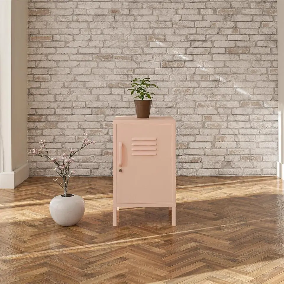 Mission District - Bijzettafel met 1 deur roze metaal