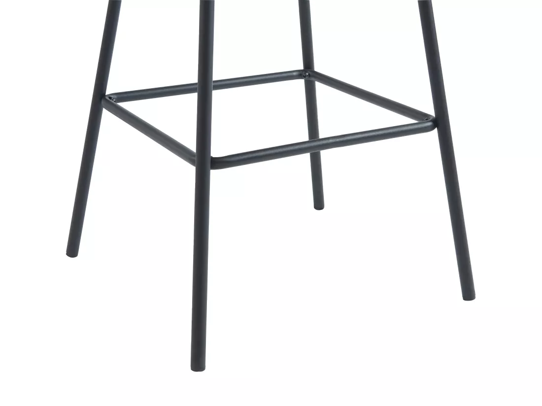 Lot de 2 tabourets de bar en tissu bouclette et métal - Blanc - SENORASE
