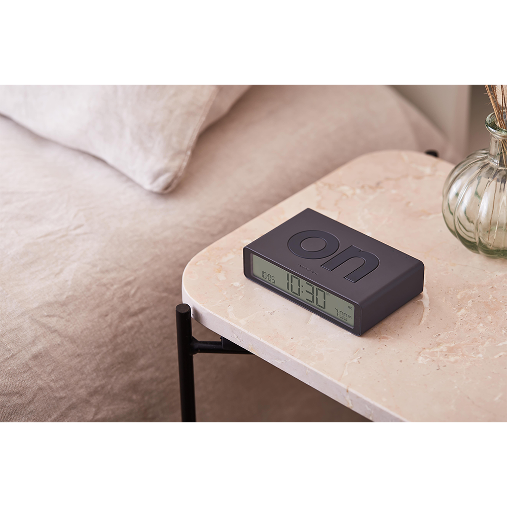 Flip Classic Digitaler Wecker Nachttisch Uhr mit LCD Display (LEX-LR157G3) - Dark Grey