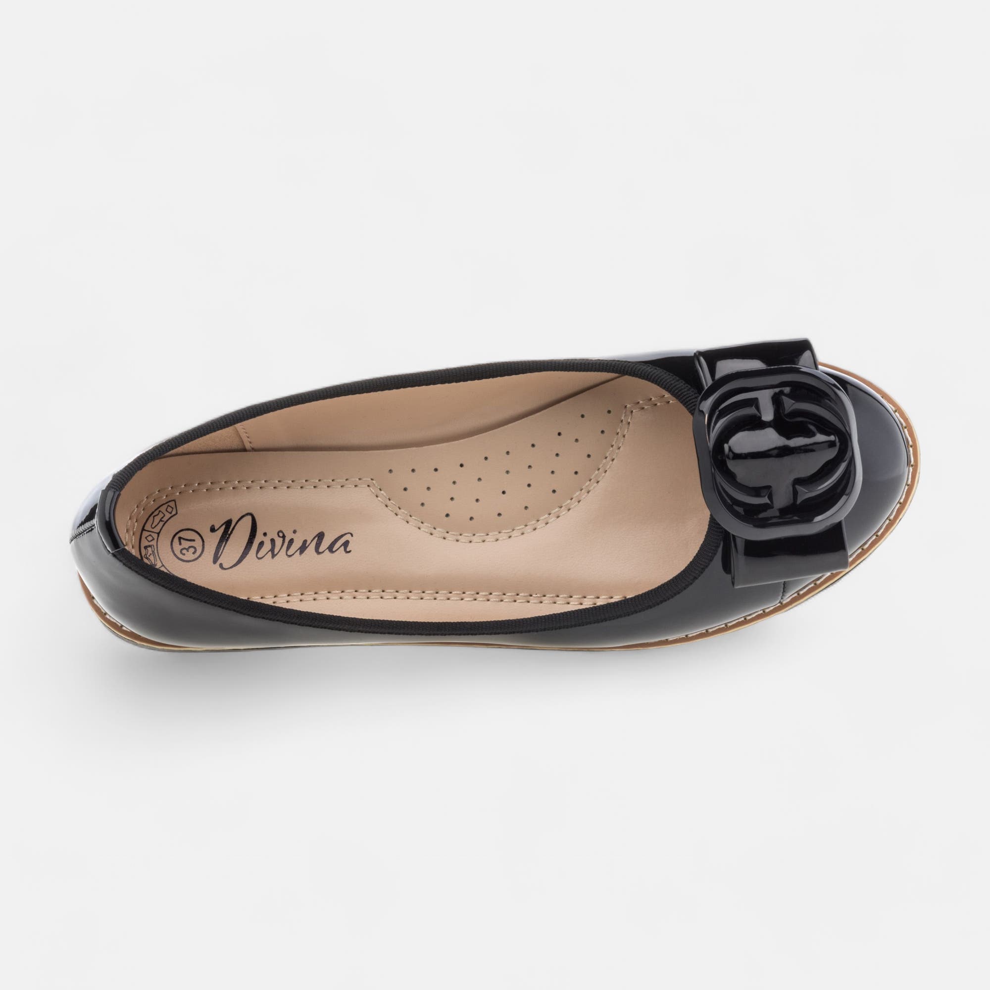 Ballerines Femme noir vernis