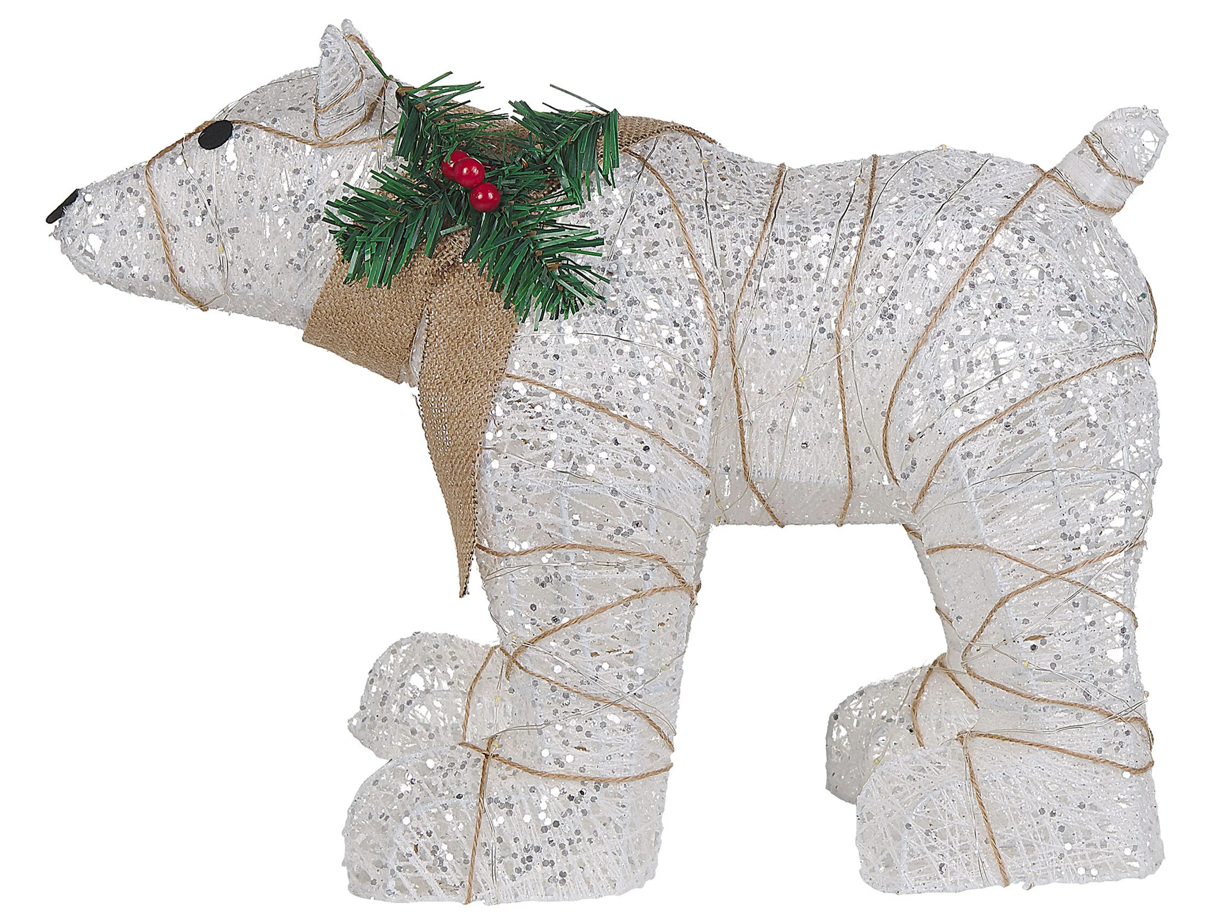 Buitendecoratie LED SIVULA Beer 34 cm Wit