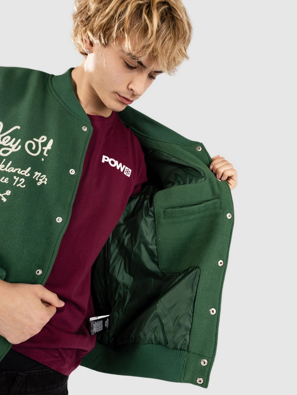 Key Street Work Varsity Jacket green