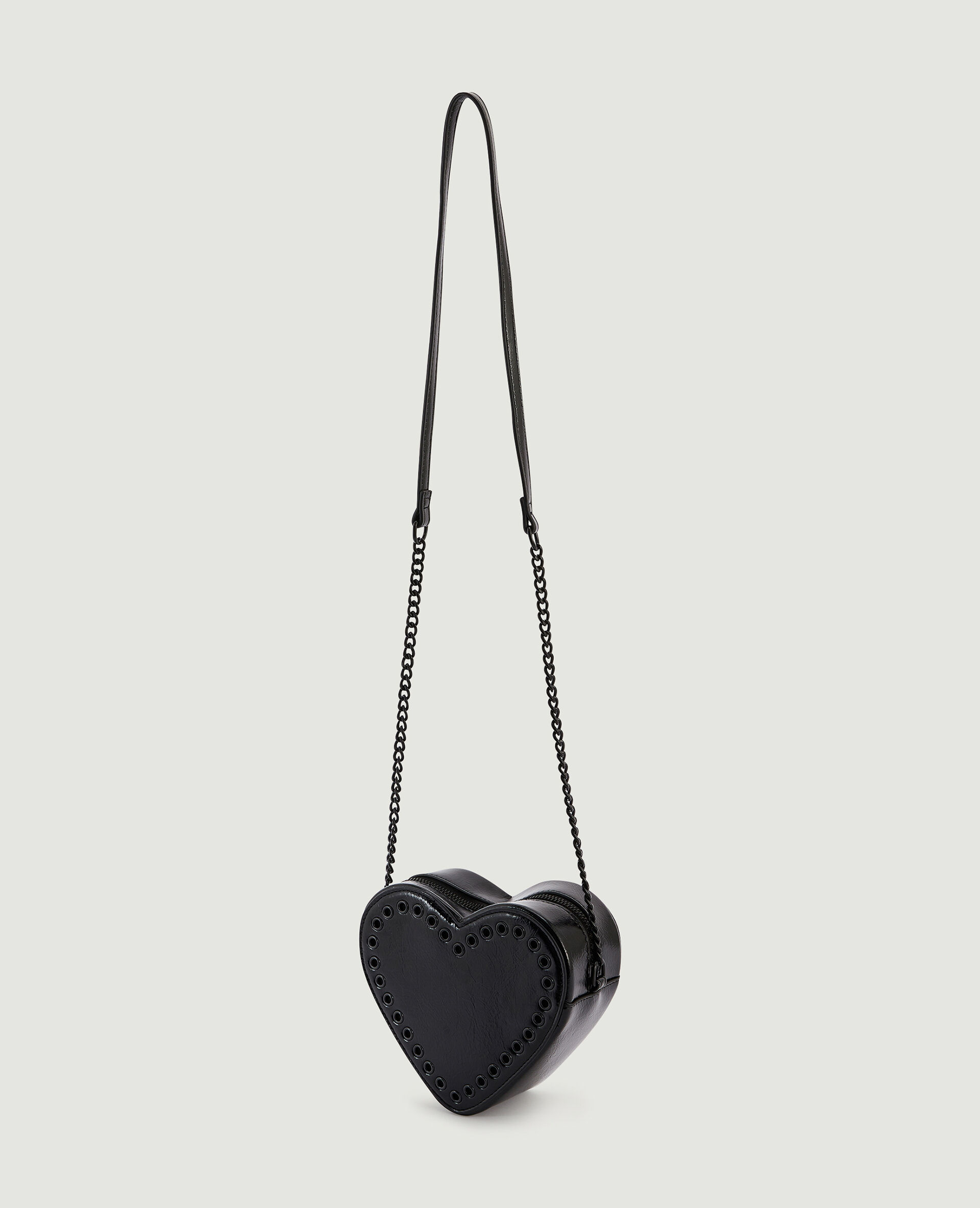 Sac boxy cœur avec œillets - Noir