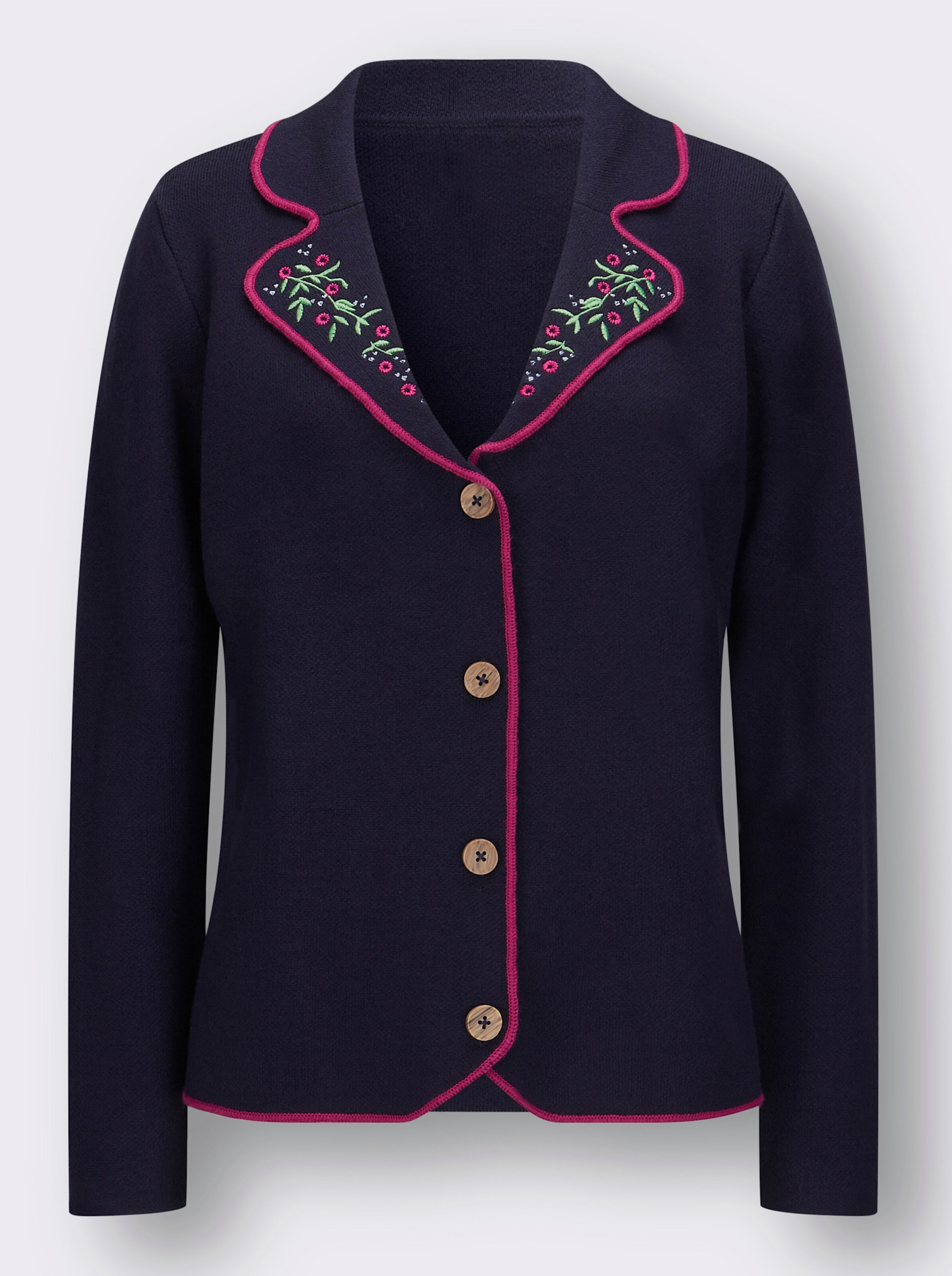 Bestickte Strickjacke im Trachten-Stil