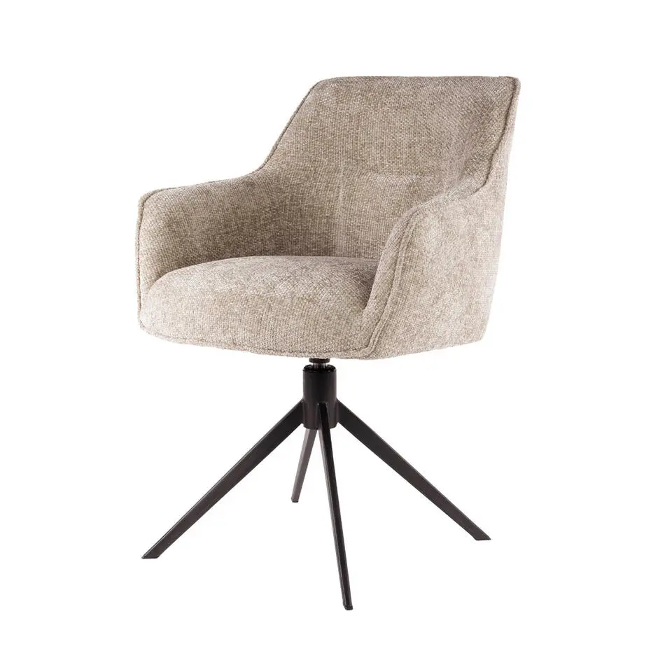 Fraaai - Diego eetkamerstoel geweven draaibaar - zand