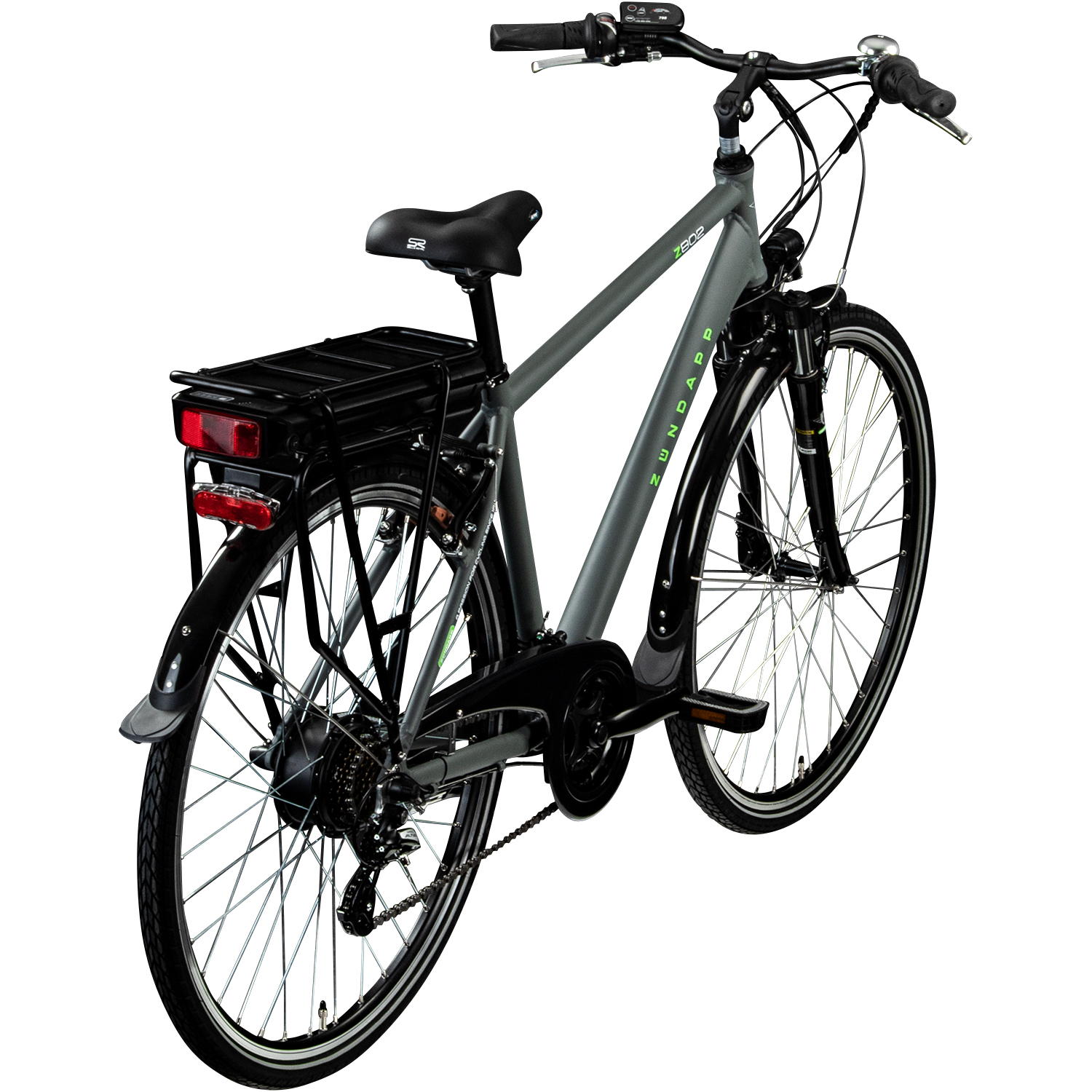 Zündapp Elektro Herren-Trekkingrad Z802 - grau-grün - 48 cm