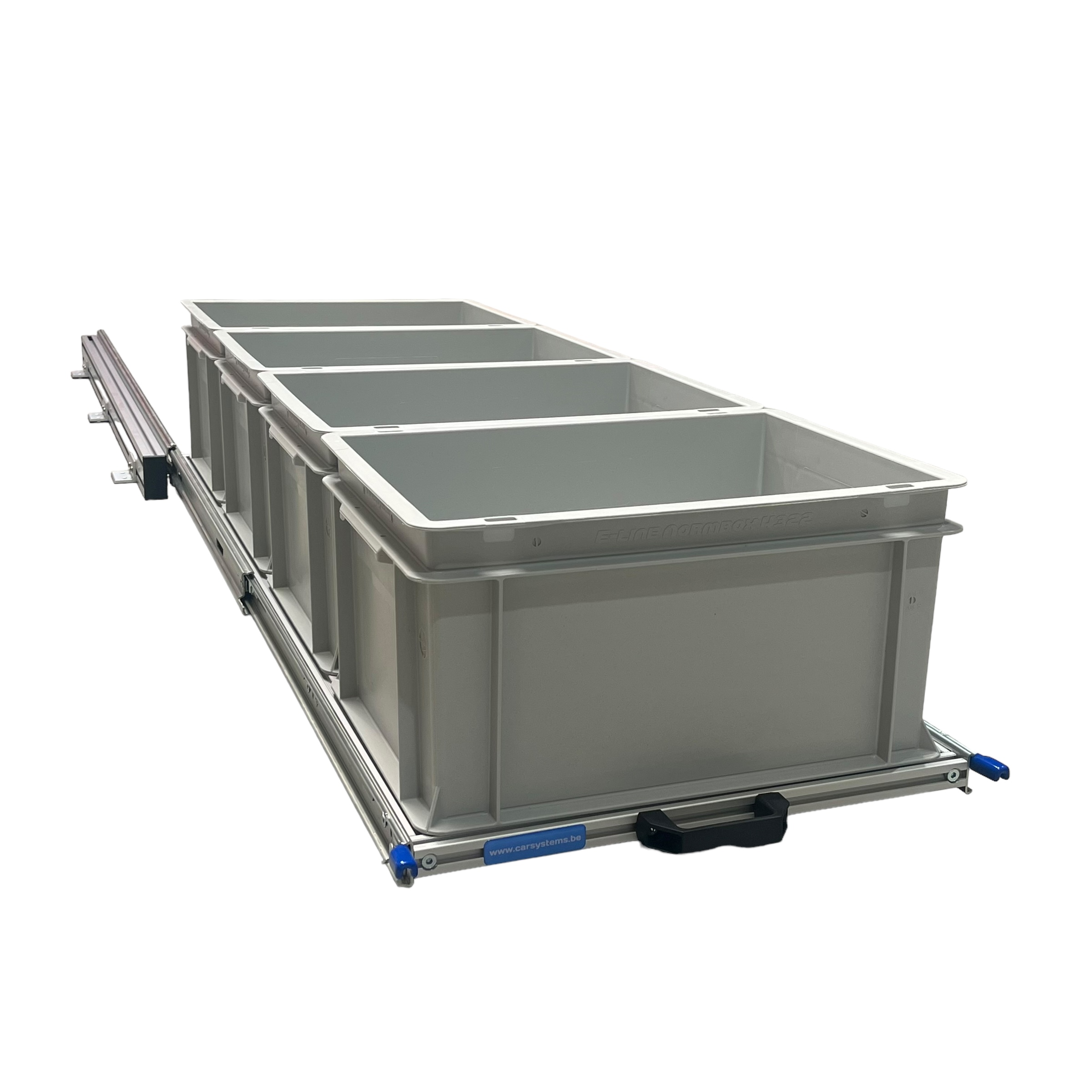 Aluminium schuifframe 120x40 cm met 4 open bakken