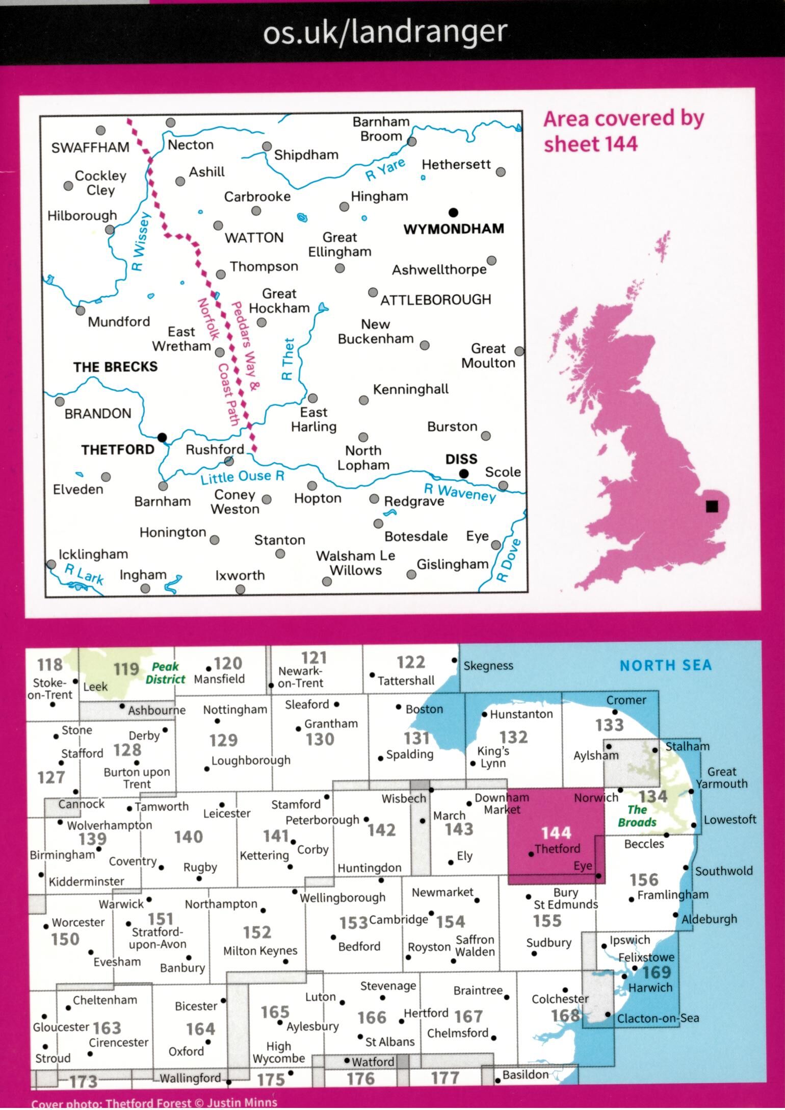 ORDNANCE SURVEY - 144 GB THETFORD DISS 1 50 000