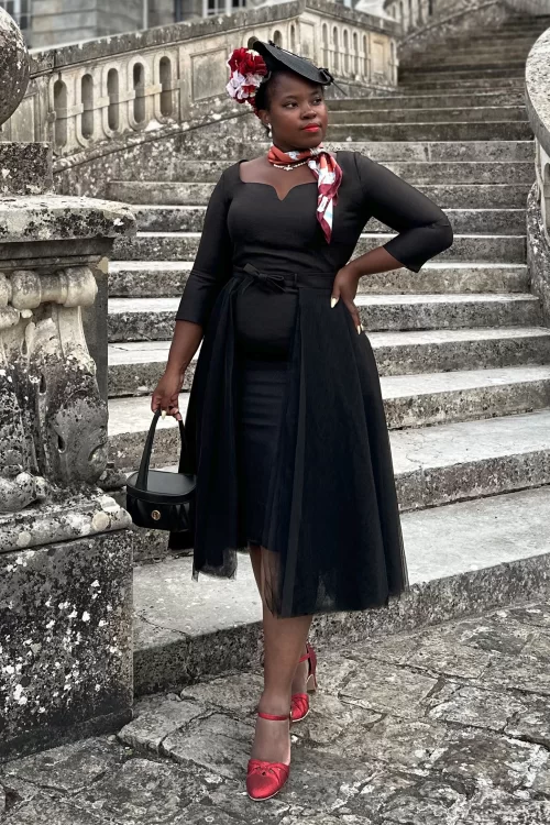 Vintage Diva  The Patrizia penciljurk in zwart