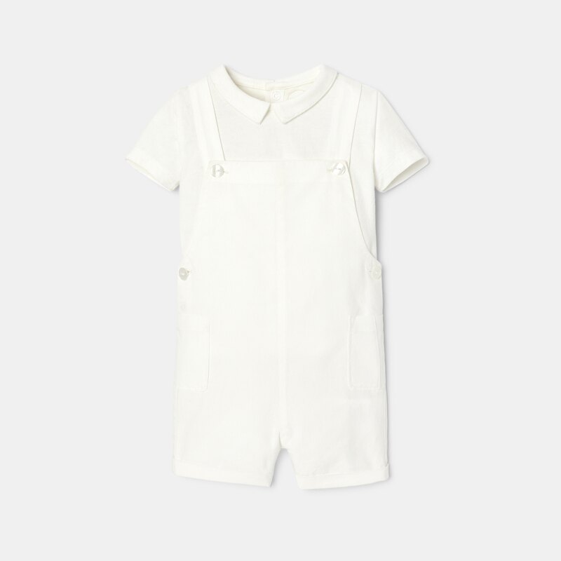 Ensemble de cérémonie en coton bio blanc naissance Absorba Blanc