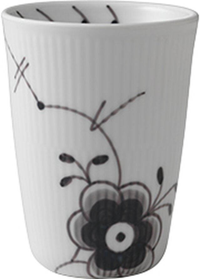 Royal Copenhagen Sort Mega Riflet 39 cl. termokop Hvid, sort