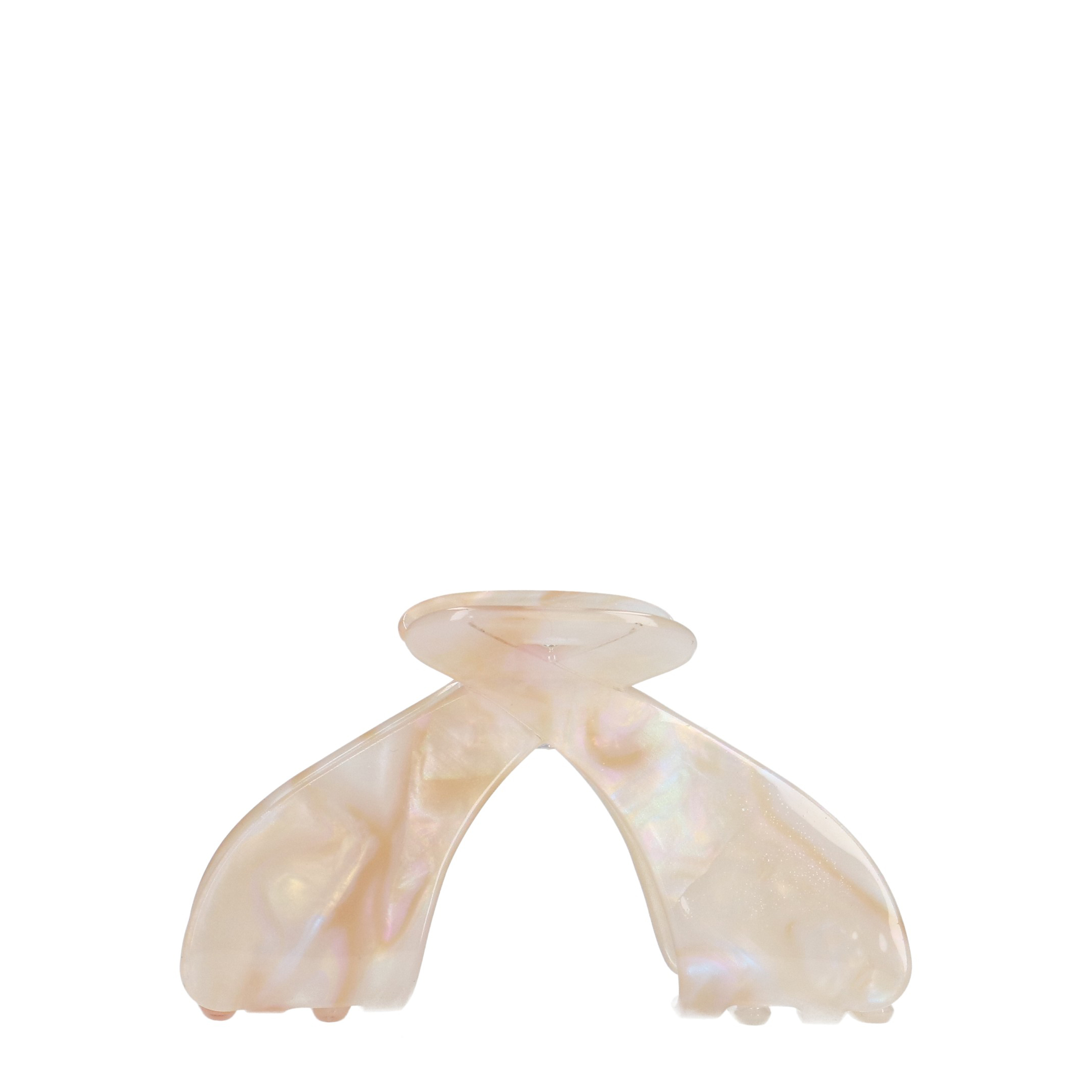 Beige haarklem met print