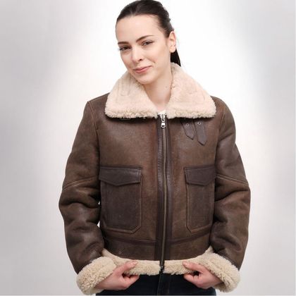 Blouson Helstons BOMBARDIER THUNDER FEMME - Marron