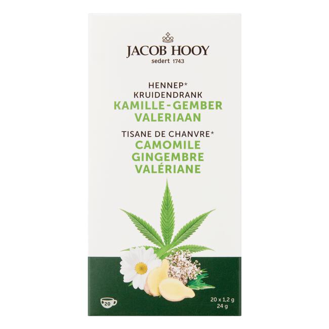 Jacob Hooy Hennep Kruidendrank Kamille Gember Valeriaan 20 stuks