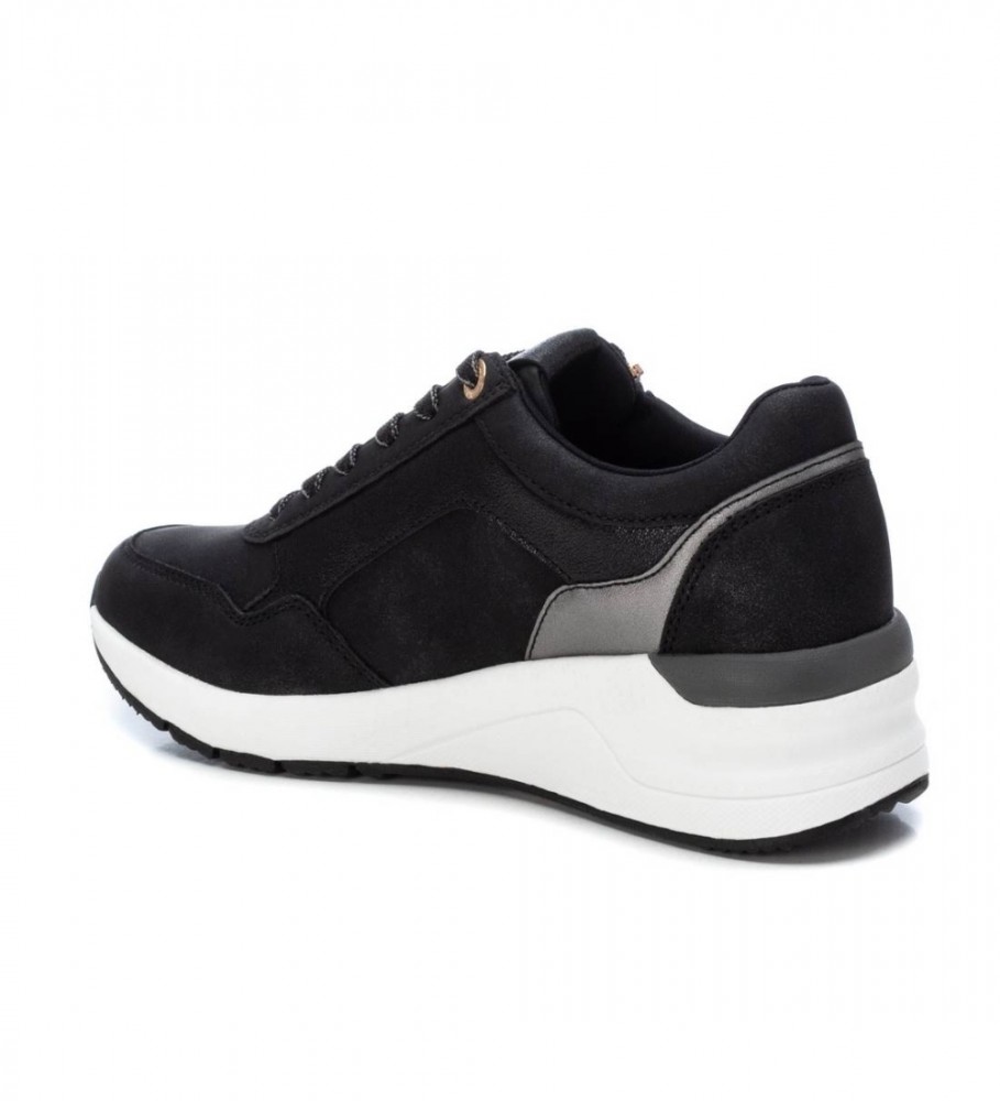 Tênis Xti 141923 Preto - Salto Anabela de 5cm -