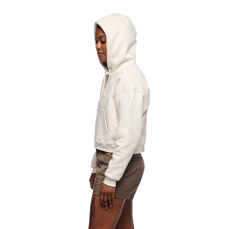 Black Diamond W Crop Po Hoody Off White