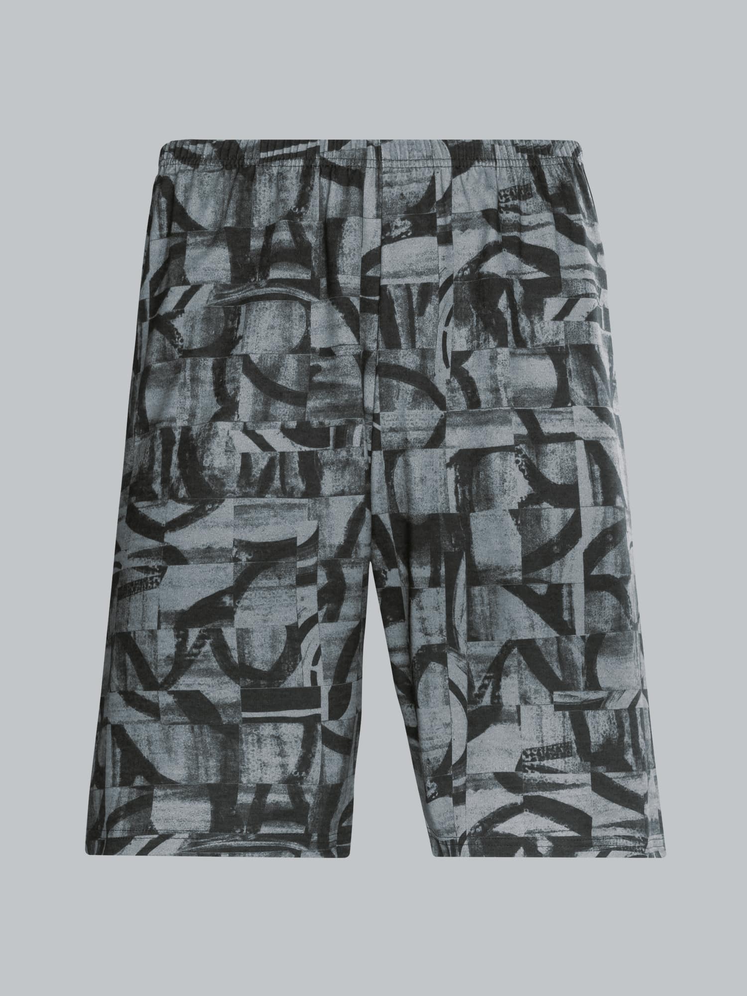 Bermuda mit kunstvollem Allover-Print Schwarz