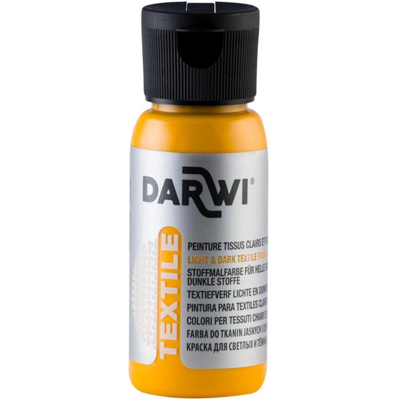 DARWI Flacon de 50 ml de Peinture Textile Opaque - jaune soleil