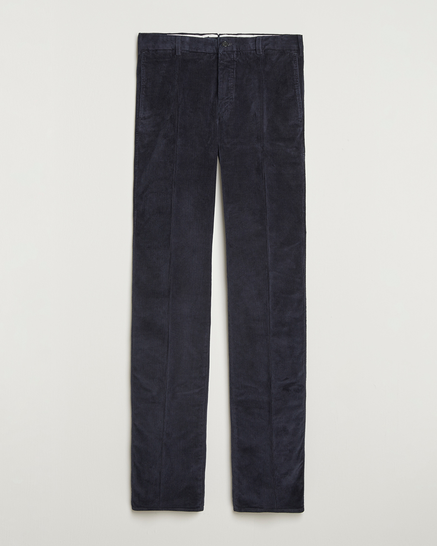 Incotex Regular Fit British Corduroy Trousers Navy