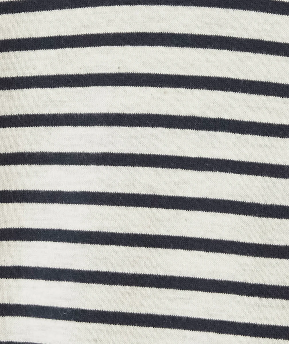 SOUS-PULL MANCHES LONGUES GARÇON EN COTON BIOLOGIQUE À RAYURES GRIS ET BLEU