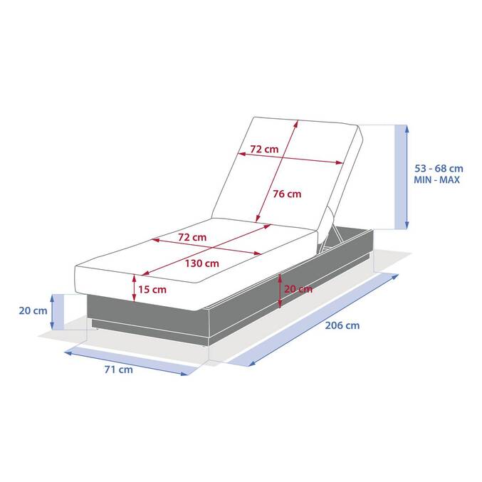 Lit de piscine ALLURE Acajou