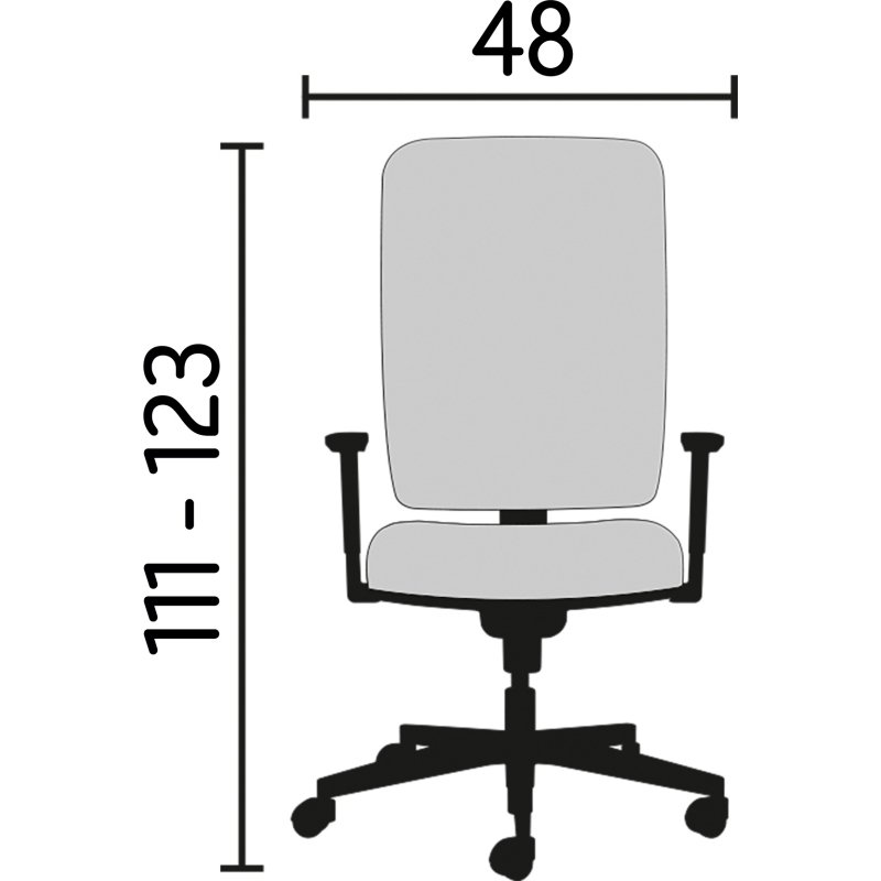 Fauteuil de bureau YOKO simili cuir - avec accoudoirs  Mécanisme Basculant centré - Pieds noir