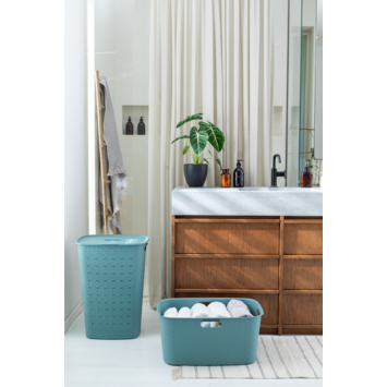Curver Softex Wasmand met deksel 56L - Blauwgroen