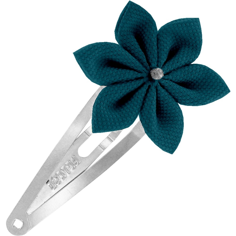 Barrette Clic-Clac Fleur Étoile Bleu Vert