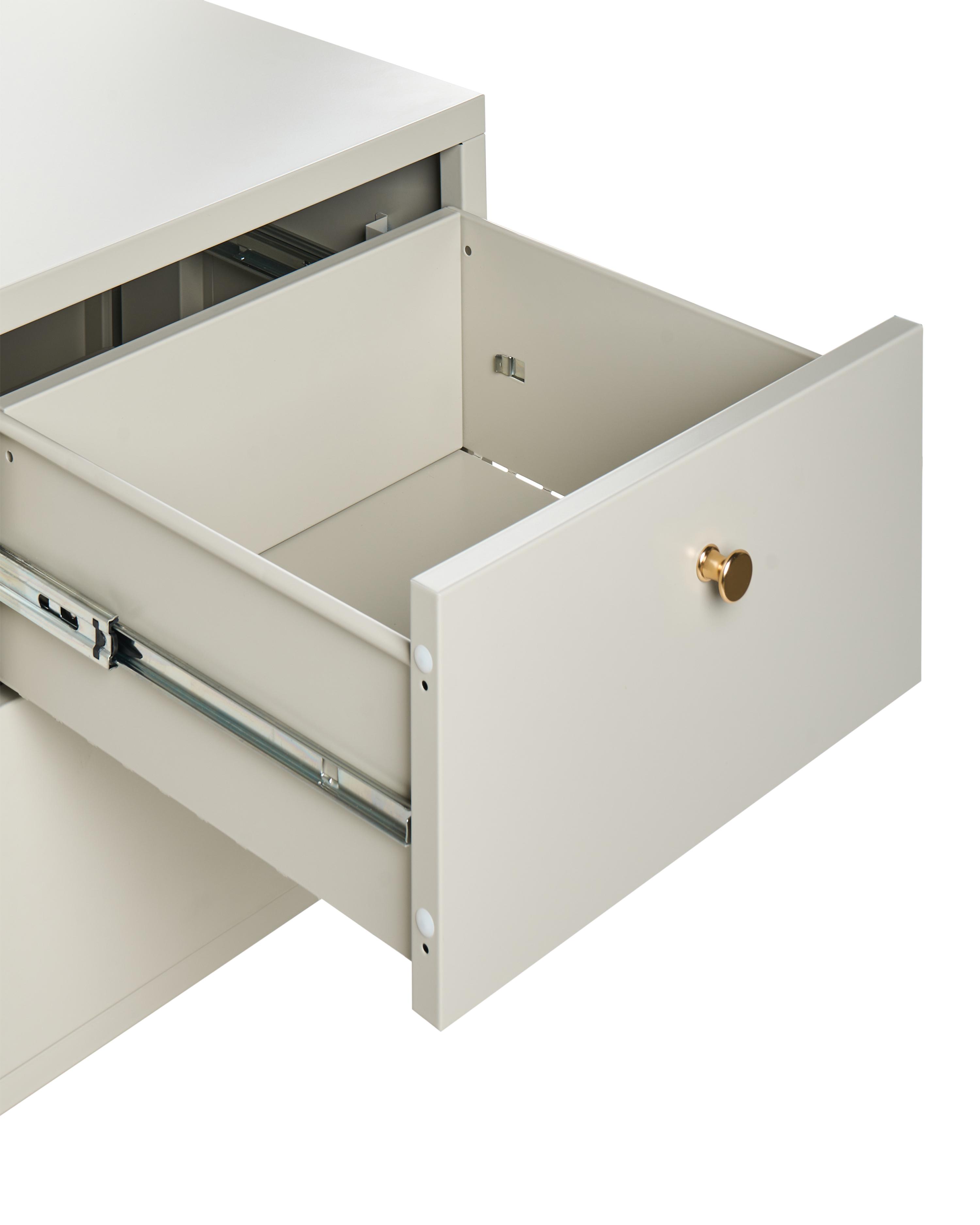 Nachtkastje met 2 lades KYLEA Metaal Beige