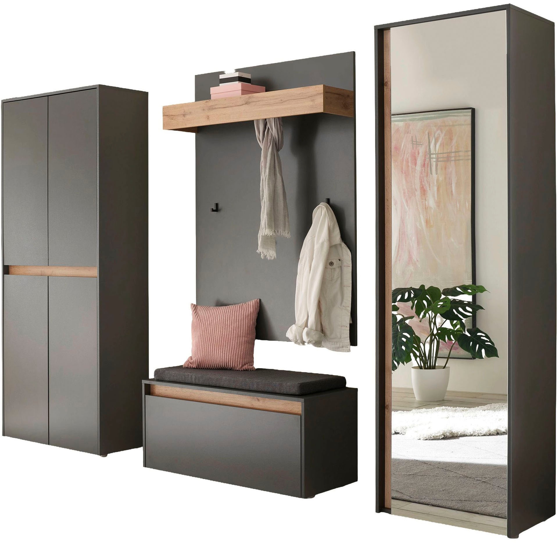 INOSIGN Garderoben-Set »City/Giron, moderne Garderobe, viel Stauraum, ca. 40 Schuhe« Set, 4 Stk. tlg.